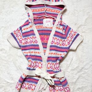 Justice Winter Wool knit hoodie short sleeve sweater